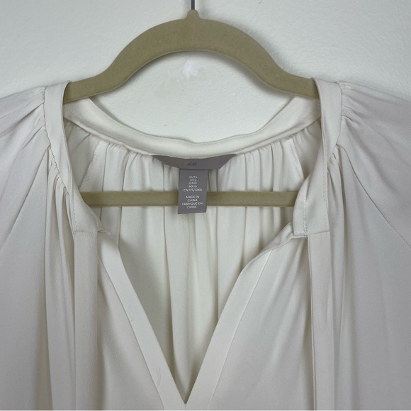 H&M White Tie Neck Blouse - Picture 4 of 6